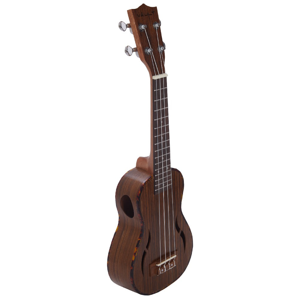 Vault Soprano Ukuleles Natural Vault UK-200S 21" Premium Walnut Laminate with Side Soundport Soprano Ukulele