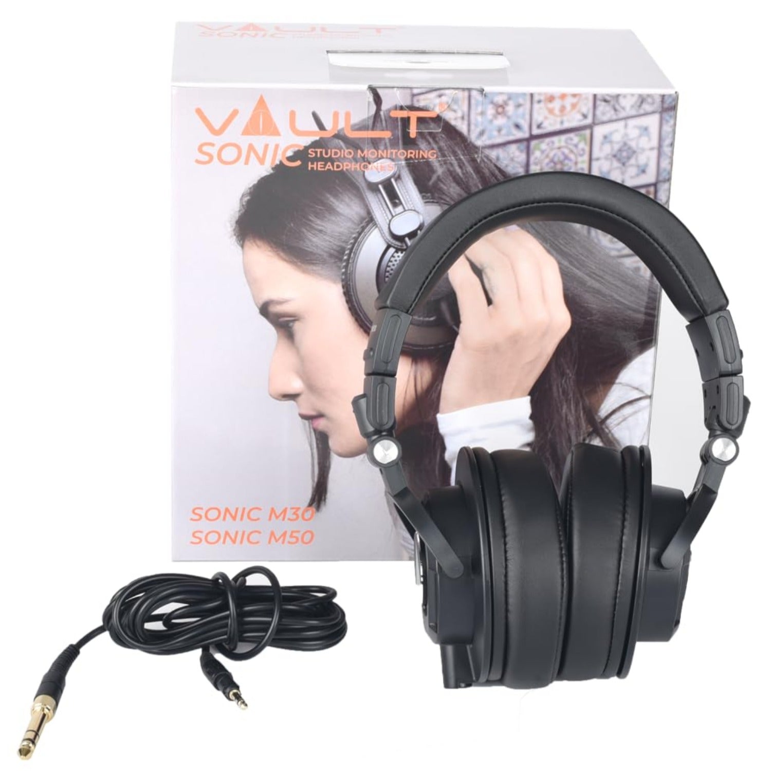 Vault Studio Headphones Black Vault Sonic M50 Studio Monitoring Headphones - Must Have Accessories