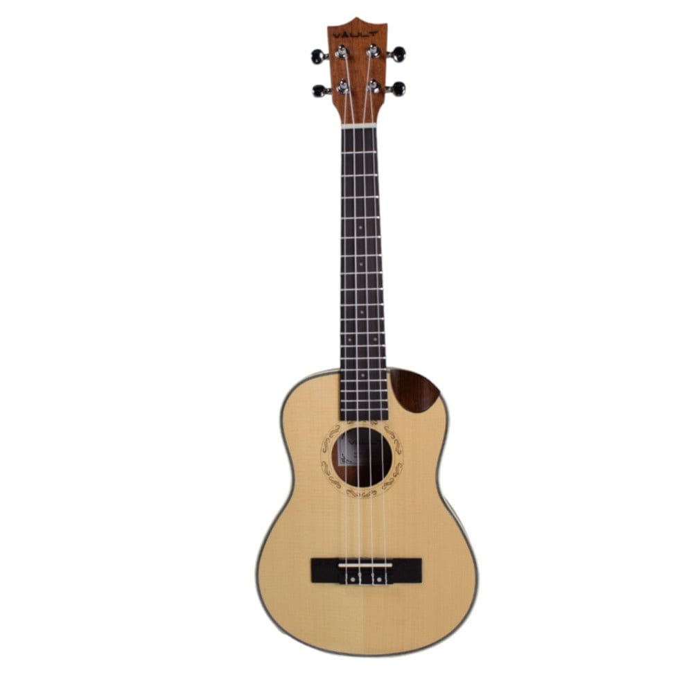 vault tenor ukuleles electroacoustic vault uk-1000tc 26-inch solid spruce top premium semi cutaway tenor ukulele #type_electroacoustic