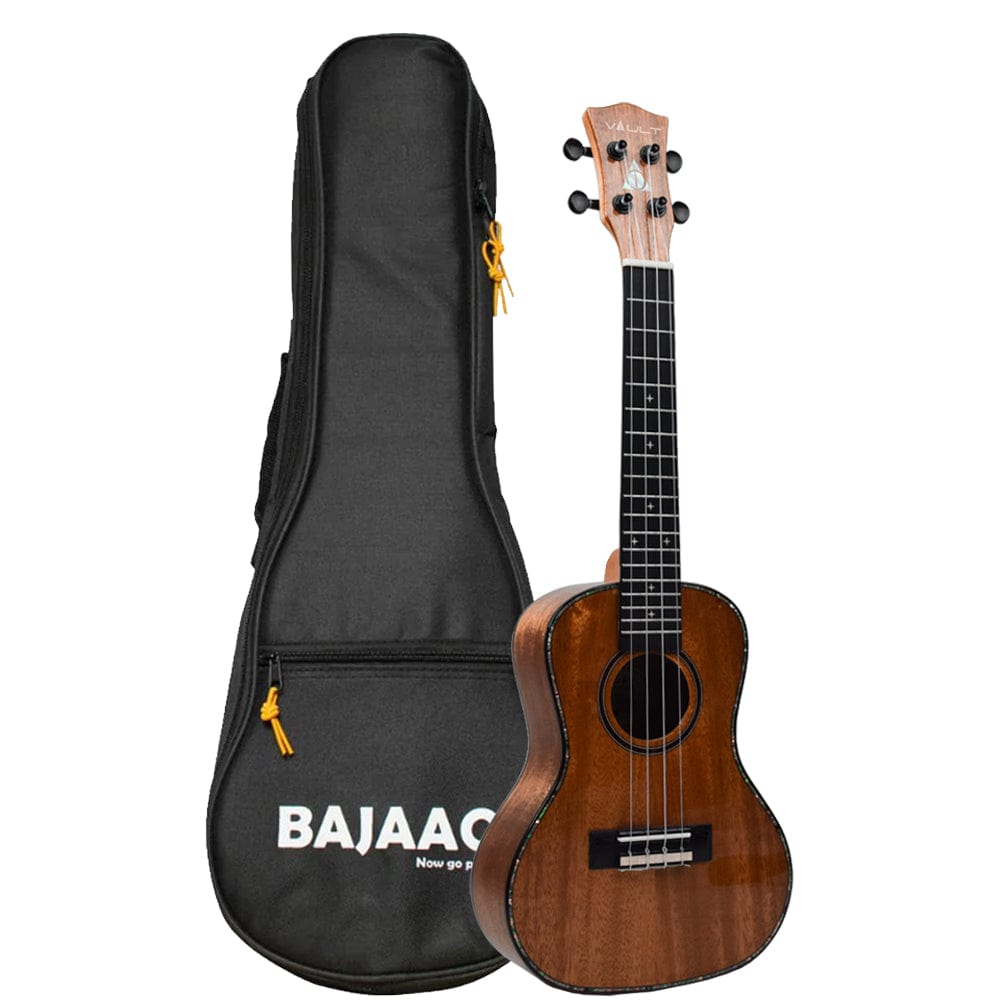 vault tenor ukuleles natural vault performer pro 26" all solid mahogany premium tenor ukulele with eq & gigbag #color_natural