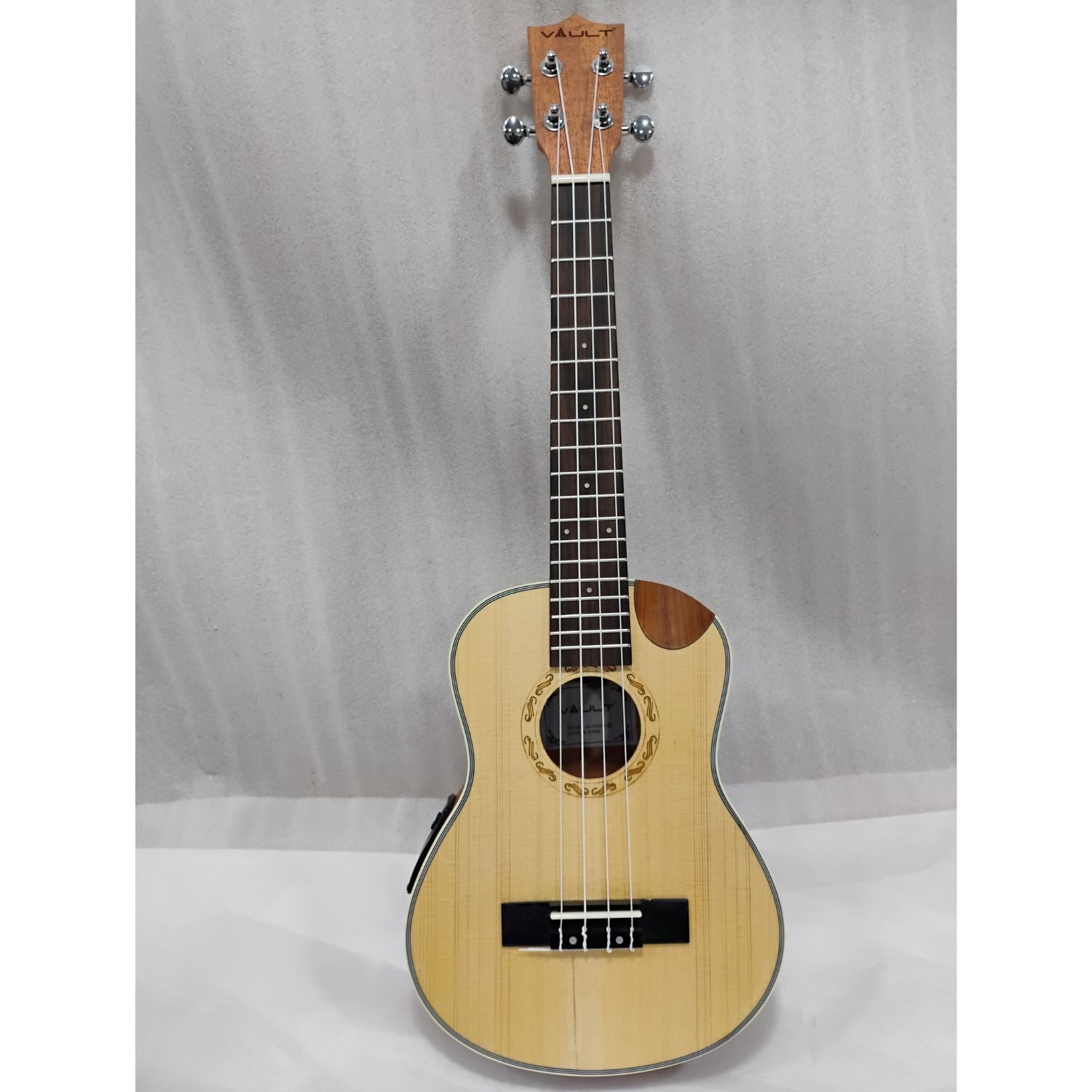 Vault Tenor Ukuleles Vault UK-1000TCE 26-Inch Solid Spruce Top Premium Semi Cutaway Electro- Acoustic Tenor Ukulele - Open Box B Stock