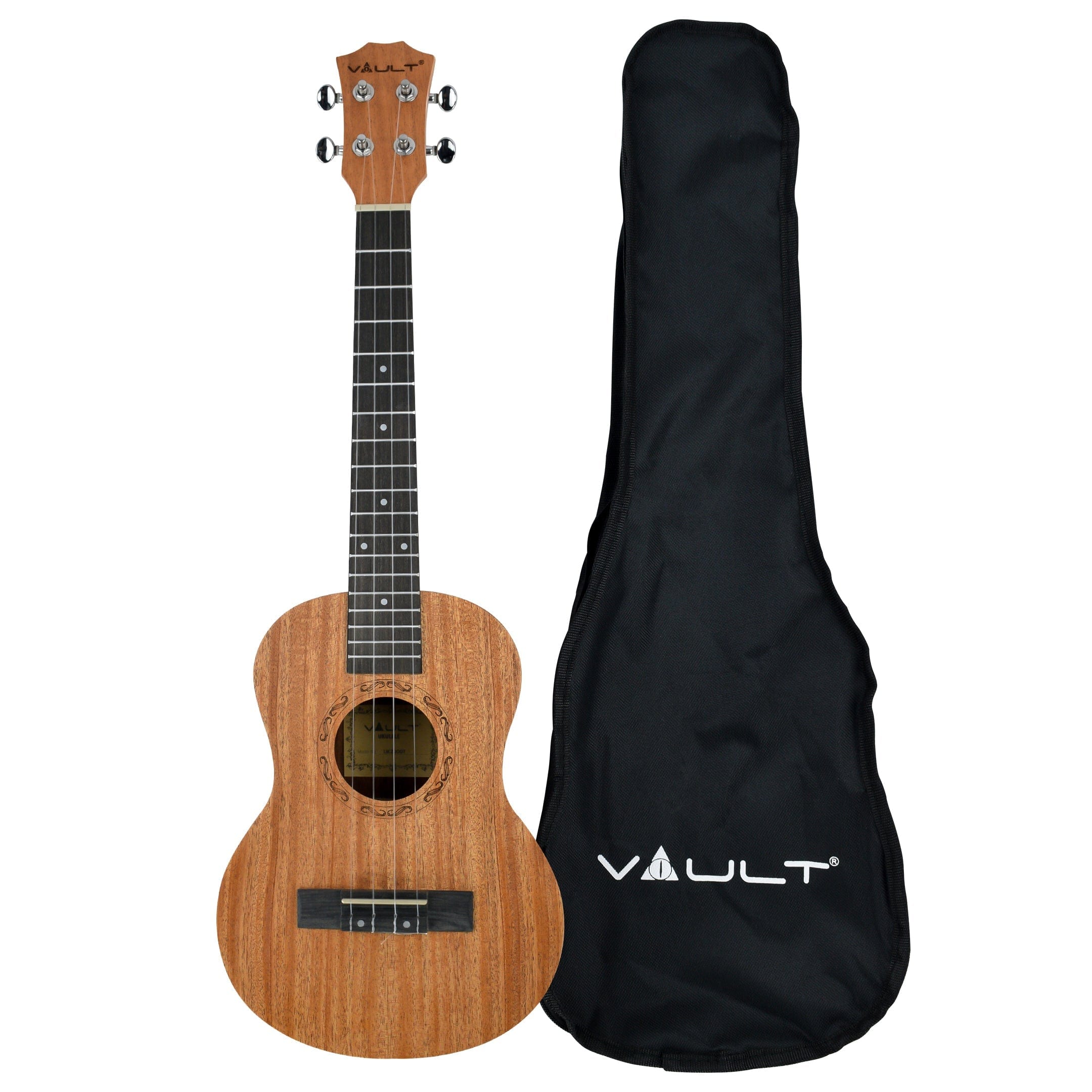 vault tenor ukuleles vault uk-2000t 26-inch solid mahogany top premium tenor ukulele with gigbag - open box