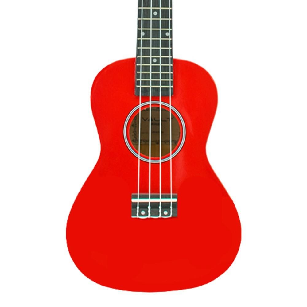 vault ukulele bundles vault uk-003 concert colourful 23-inch ukulele with gig bag, tuner, capo, polishing cloth & ebook #color_red-glossy