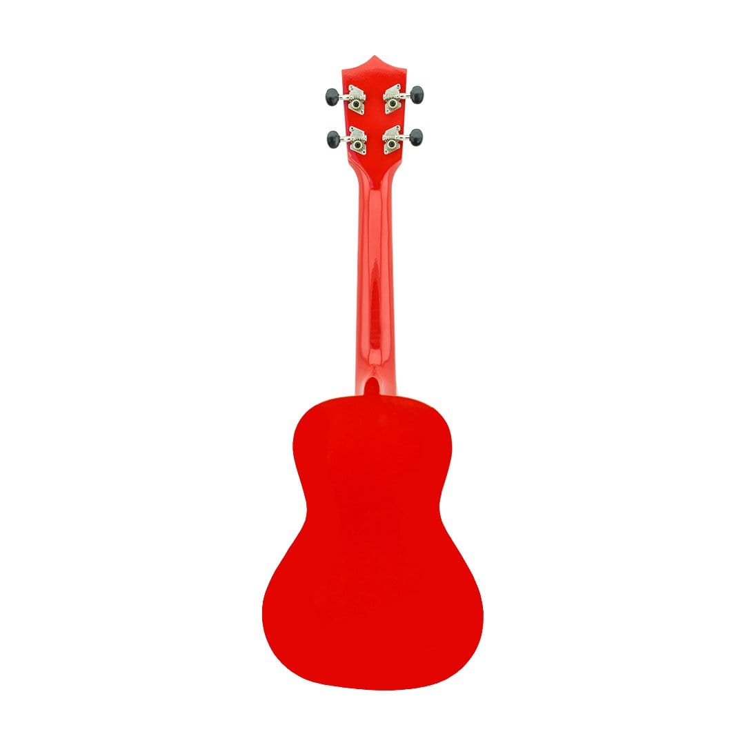 vault ukulele bundles vault uk-003 concert colourful 23-inch ukulele with gig bag, tuner, capo, polishing cloth & ebook #color_red-glossy