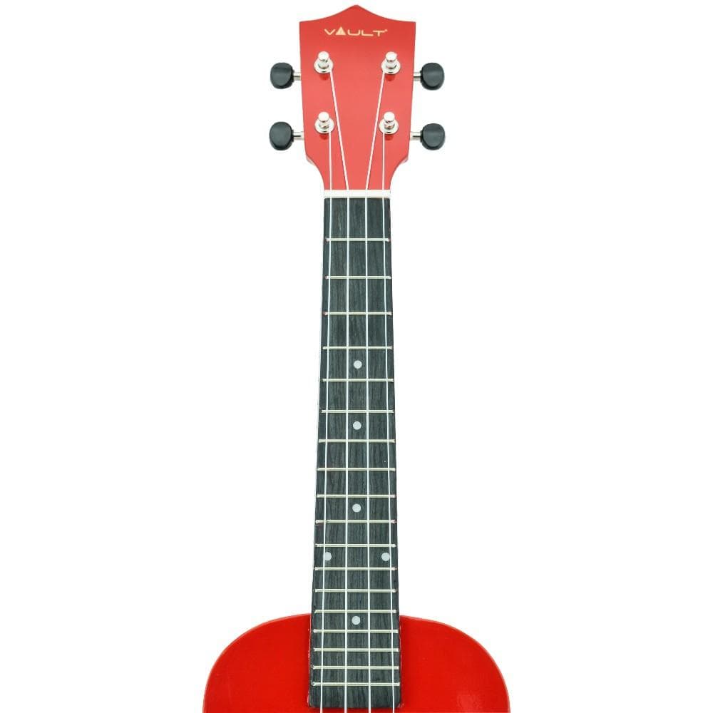 vault ukulele bundles vault uk-003 concert colourful 23-inch ukulele with gig bag, tuner, capo, polishing cloth & ebook #color_red-glossy