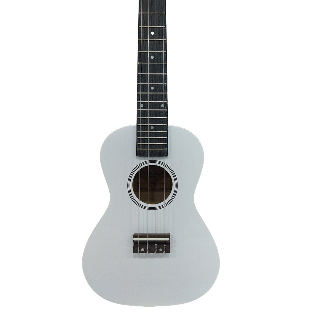 vault ukulele bundles vault uk-003 concert colourful 23-inch ukulele with gig bag, tuner, capo, polishing cloth & ebook #color_white-glossy