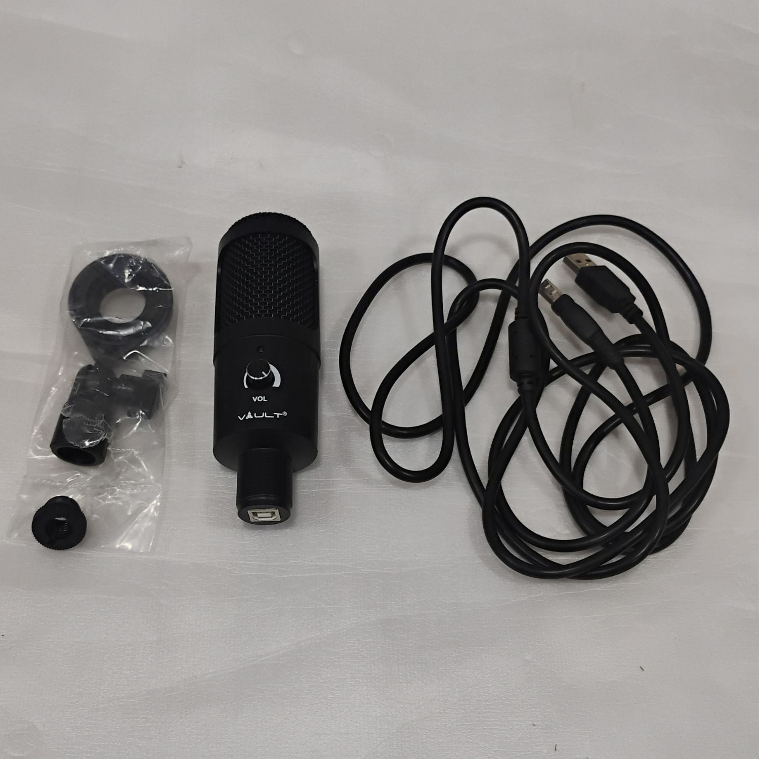 Vault Usb Microphones 202401035791 Vault UCM USB Condenser Podcast Microphone Kit - High-Performance Studio Condenser USB Microphone With Tripod Stand, Volume for YouTube, Videos, Singing, Recording, Gaming, Podcasting, Speech, Conference, Meeting, etc. - Open Box B Stock