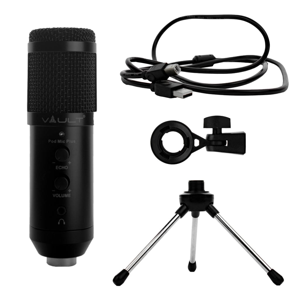 vault usb microphones vault pod mic plus usb condenser podcast microphone kit
