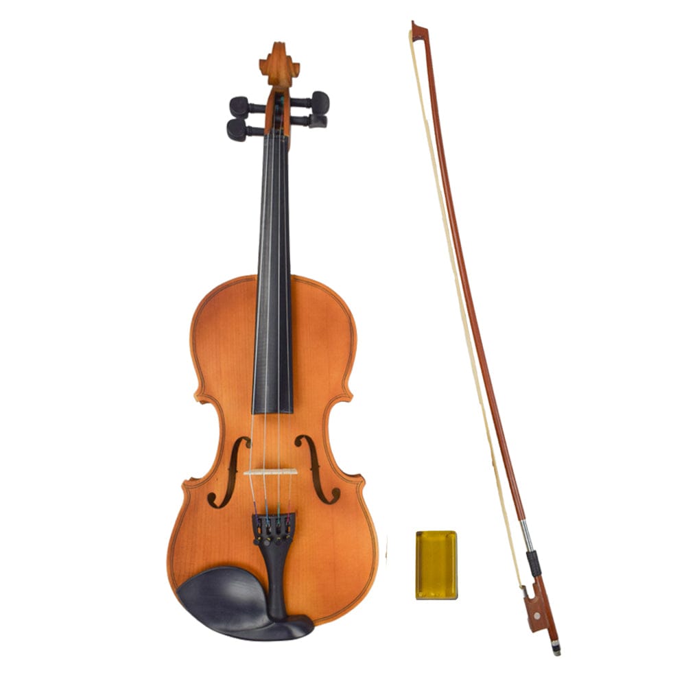 vault violins natural vault enorm solid spruce top 4/4 violin with bow, rosin & case (outfit)