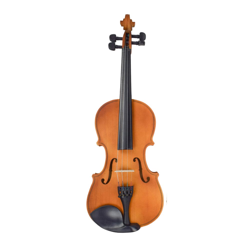vault violins natural vault enorm solid spruce top 4/4 violin with bow, rosin & case (outfit)