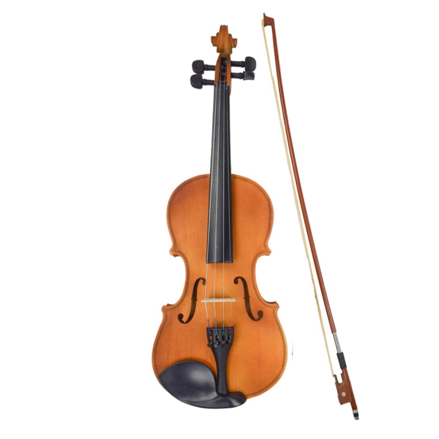 vault violins natural vault enorm solid spruce top 4/4 violin with bow, rosin & case (outfit)