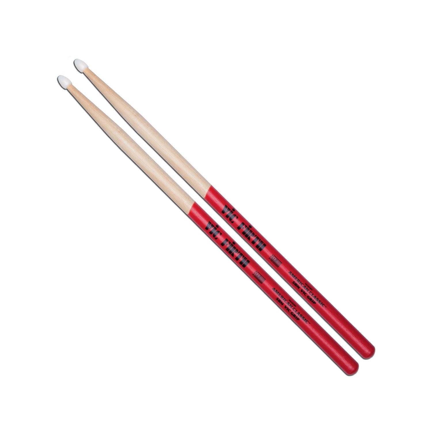 Vic Firth Drumsticks Vic Firth 5BNVG American Classic 5B Nylon Tip Drumsticks with Vic Grip