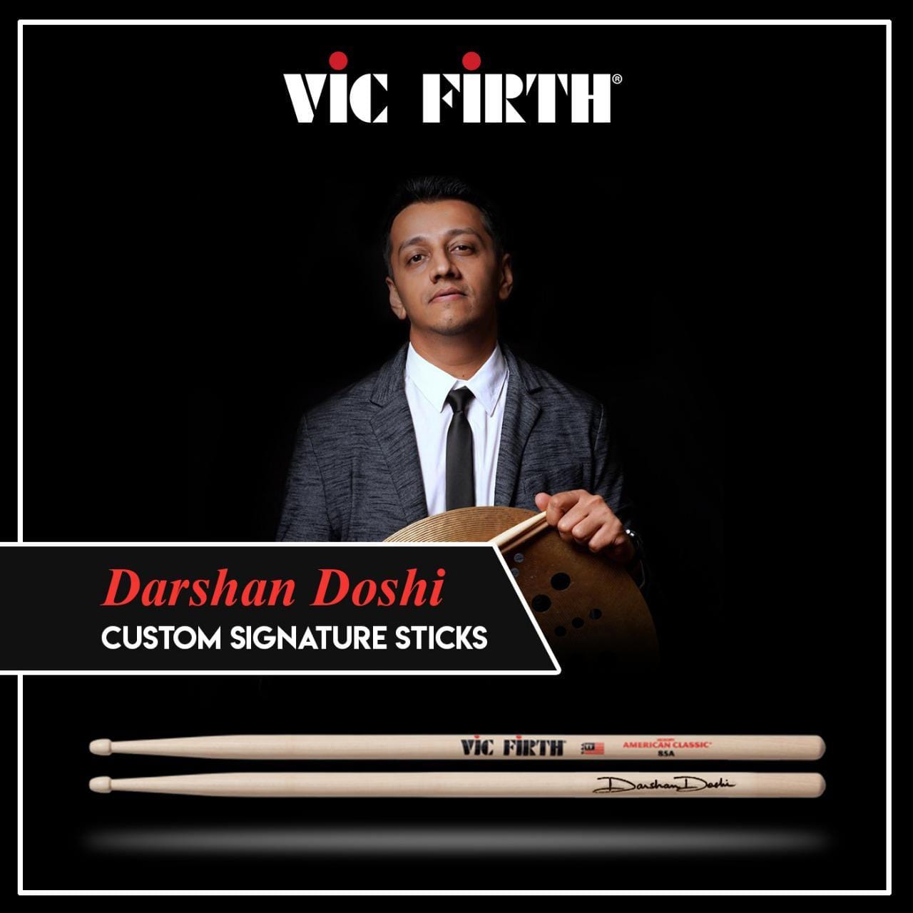 vic firth drumsticks vic firth 85a darshan doshi signature american classic drumsticks - wooden tip