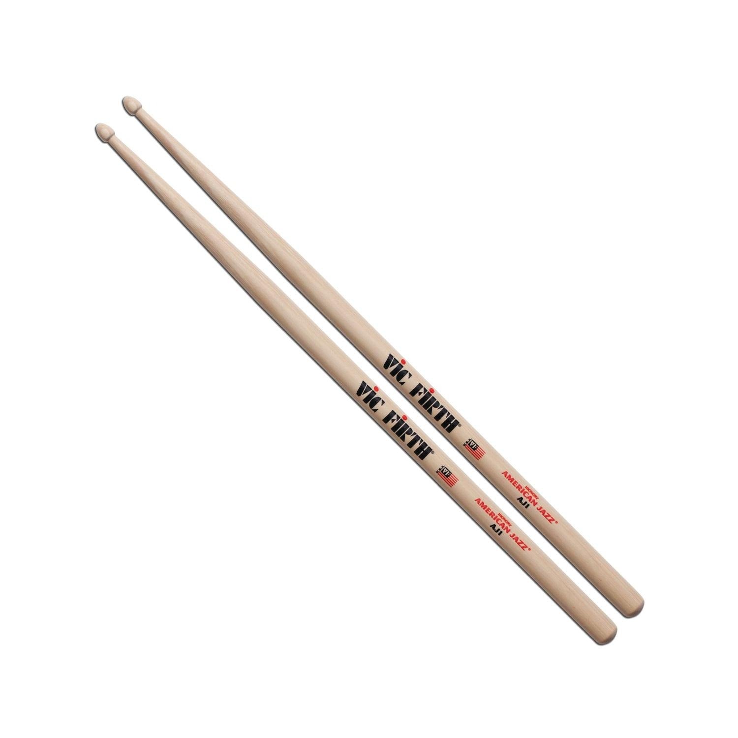 Vic Firth Drumsticks Vic Firth AJ1 American Jazz Hickory Wood Tip Drumsticks