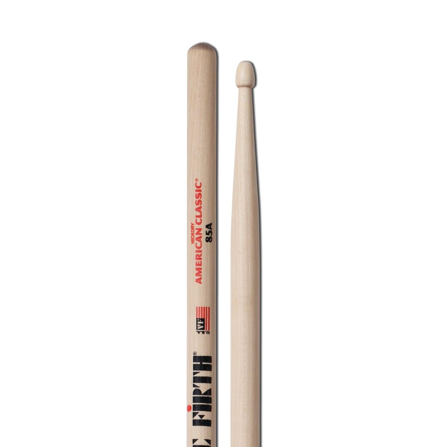 Vic Firth Drumsticks Vic Firth American Classic Hickory Drumsticks - Wooden Tip - 85A