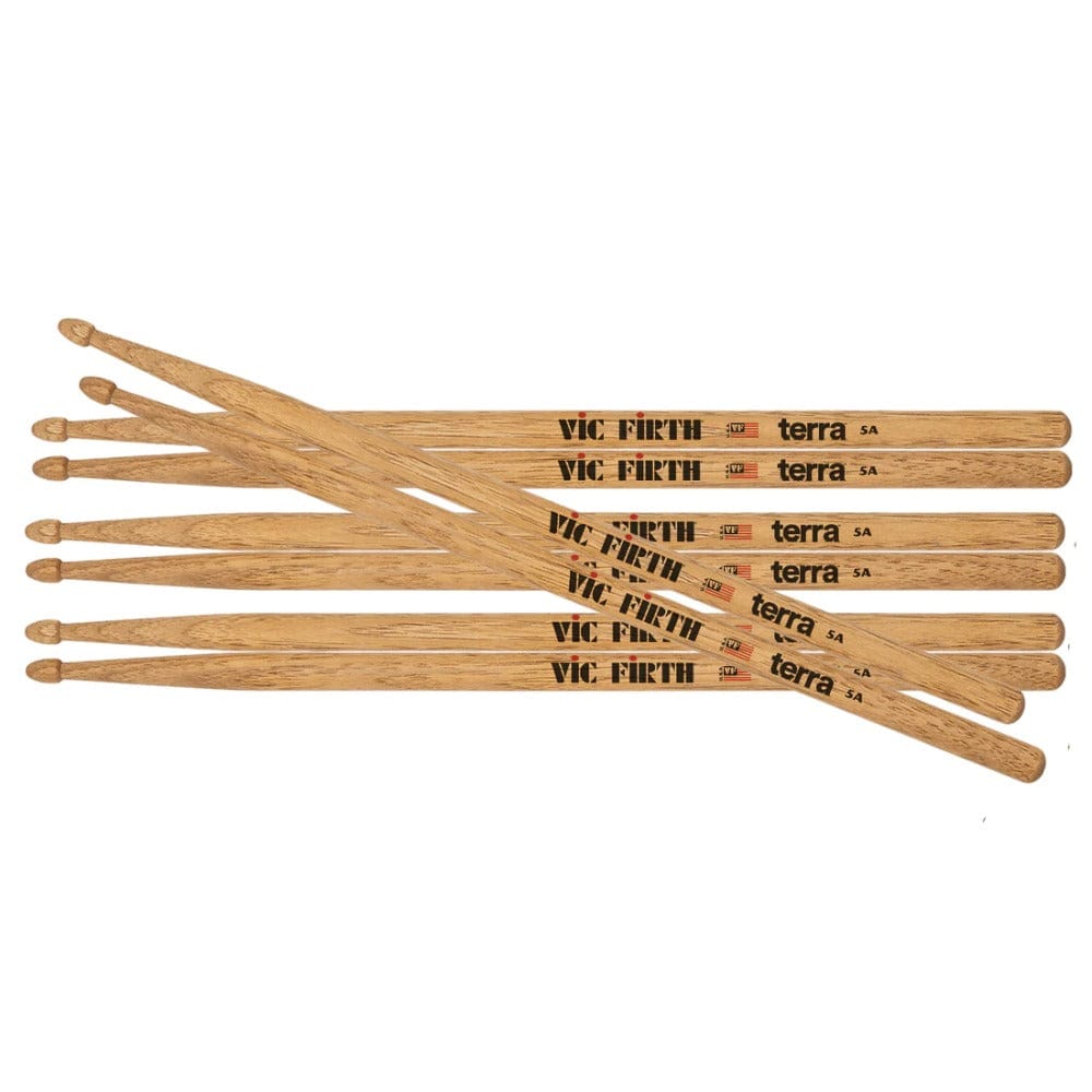 vic firth drumsticks vic firth p5at4pk american classic 5at terra series 4 pair value pack