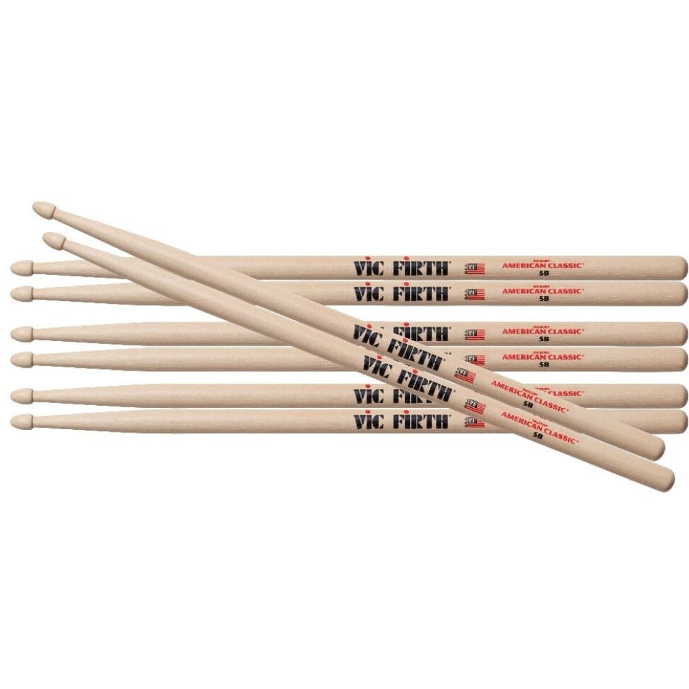 vic firth drumsticks vic firth p5b.3-5b.1" wooden drum sticks (pack of 4)