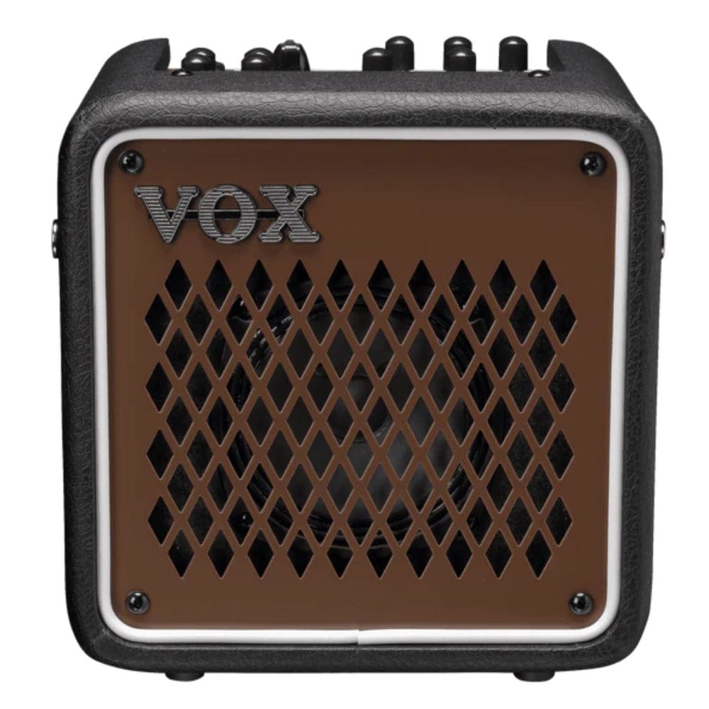 vox guitar combo amplifiers brown vox mini go 3 watt digital modelling amplifier #color_brown