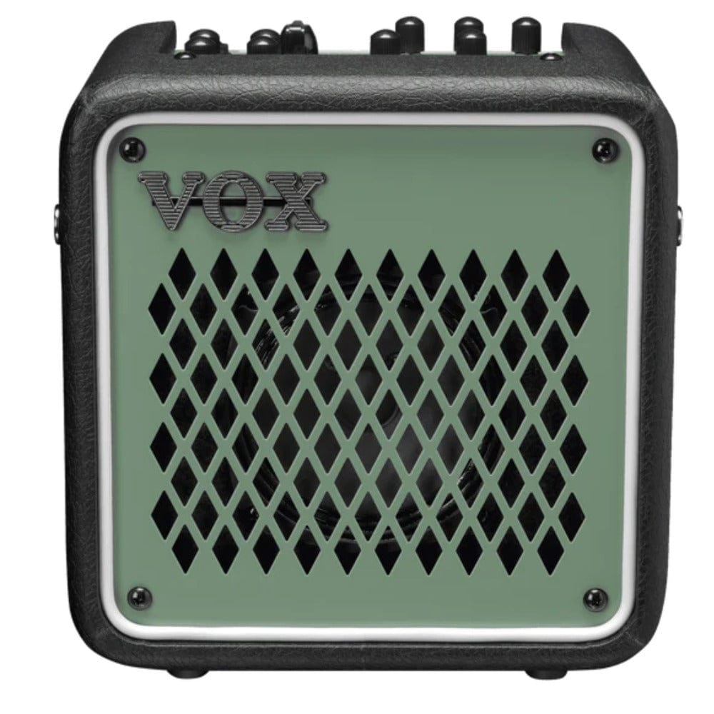 vox guitar combo amplifiers olive green vox mini go 3 watt digital modelling amplifier #color_olive-green