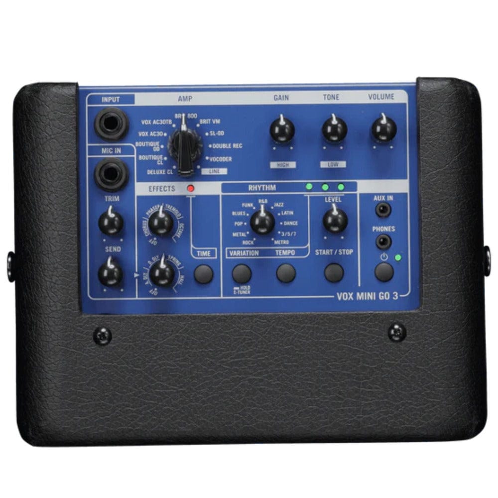 vox guitar combo amplifiers vox mini go 3 watt digital modelling amplifier #color_blue