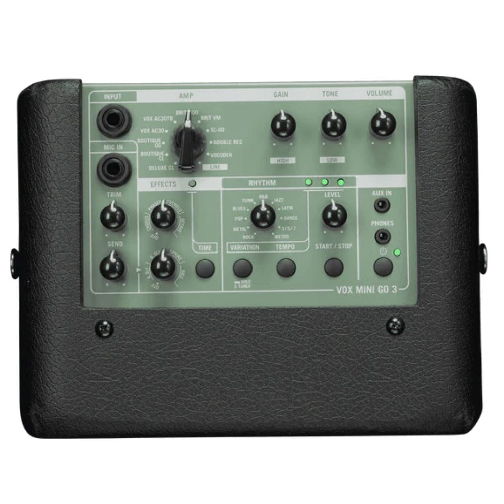 vox guitar combo amplifiers vox mini go 3 watt digital modelling amplifier #color_olive-green