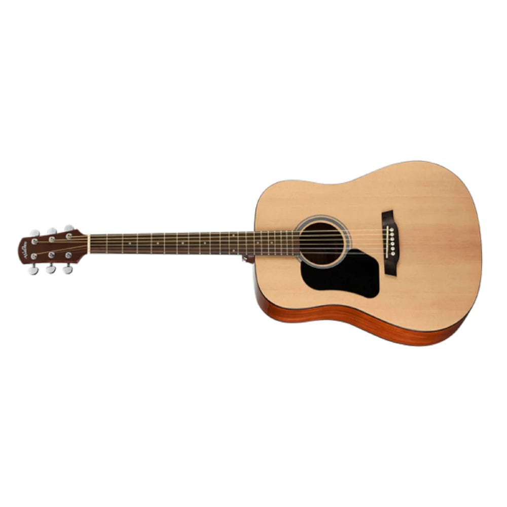 walden acoustic guitars natural walden d350l/w dreadnought left handed acoustic guitar with gig bag