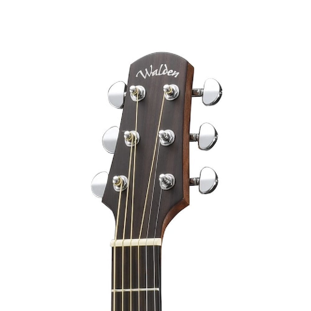 walden acoustic guitars natural walden t350 standard 7/8 sized travel body acoustic guitar with bag