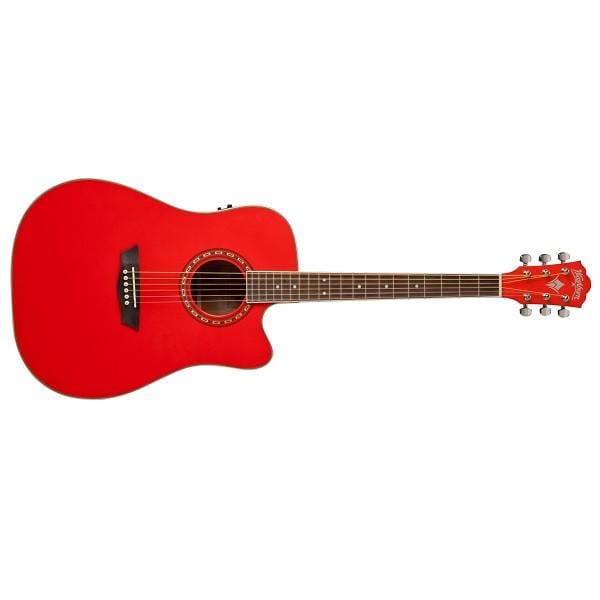 washburn acoustic guitars washburn wd10ceb/bl/r apprentice series acoustic guitar - open box
