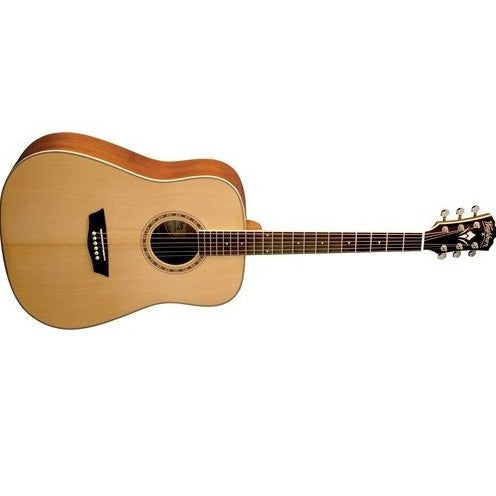 washburn acoustic guitars washburn wd10sns dreadnought acoustic guitar - natural satin
