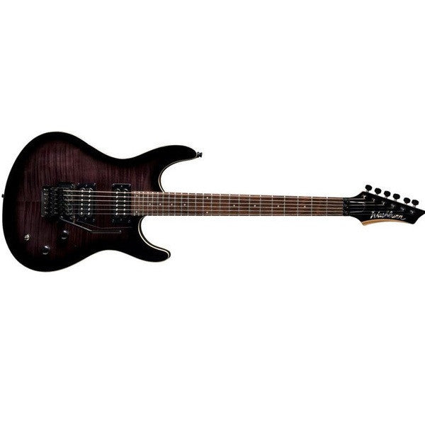 washburn electric guitars washburn rx22frfbb electric guitar, floyd rose - flame black burst