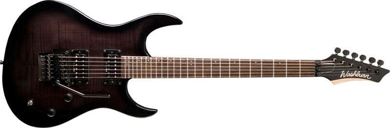 washburn electric guitars washburn xmdlx2frfbb floyd rose electric guitar - flame black burst