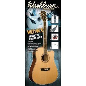 washburn electro acoustic guitars washburn wd10cepack dreadnought acoustic electric pack