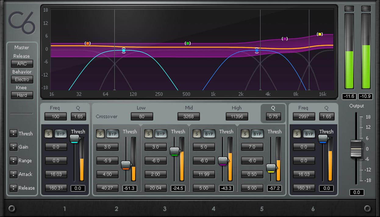 WAVES Virtual Processors Waves C6 Multiband Compressor: Multiband Compressor Plugin