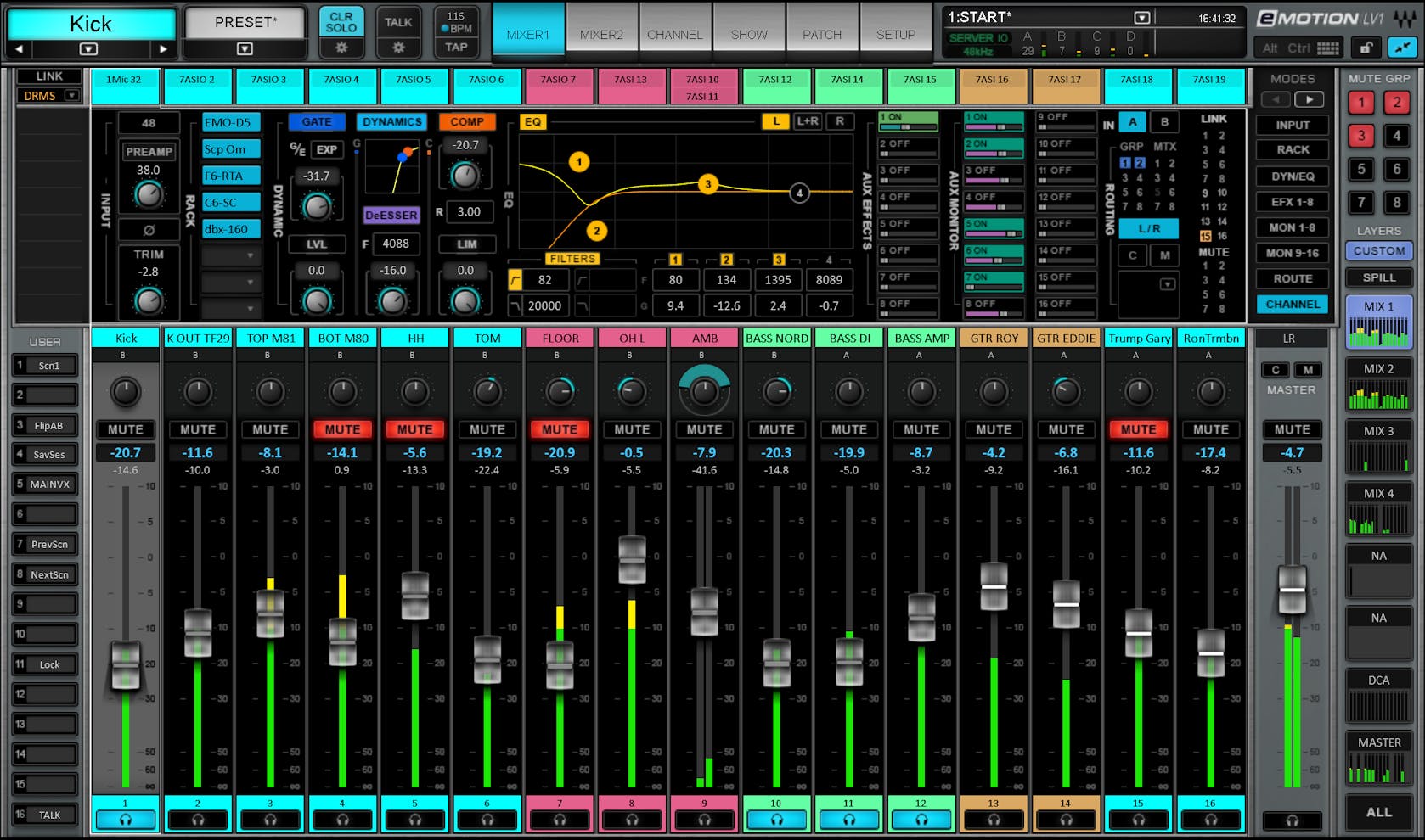 WAVES Virtual Processors Waves eMotion LV1 Live Mixer – 64 Stereo Channels: Live Mixer Software
