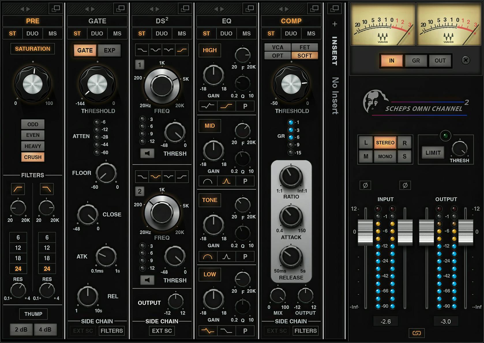 WAVES Virtual Processors Waves Scheps Omni Channel 2: Channel Strip Plugin