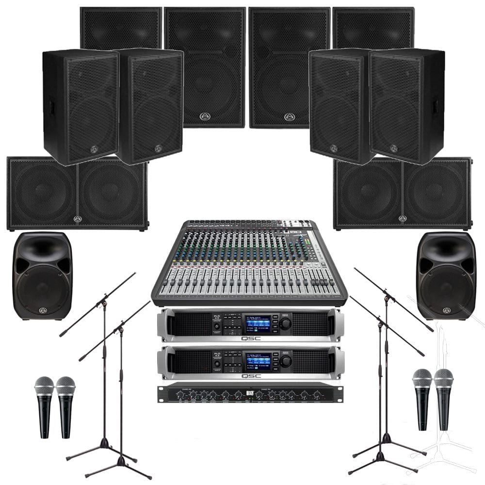 Wharfedale Pro Pub Sound System Pub Sound System with 8xWharfedale Delta 15 Wall Mount Loudspeakers, 2xSubwoofer, Crossover, Mixer, Mics, Monitors & Power Amp