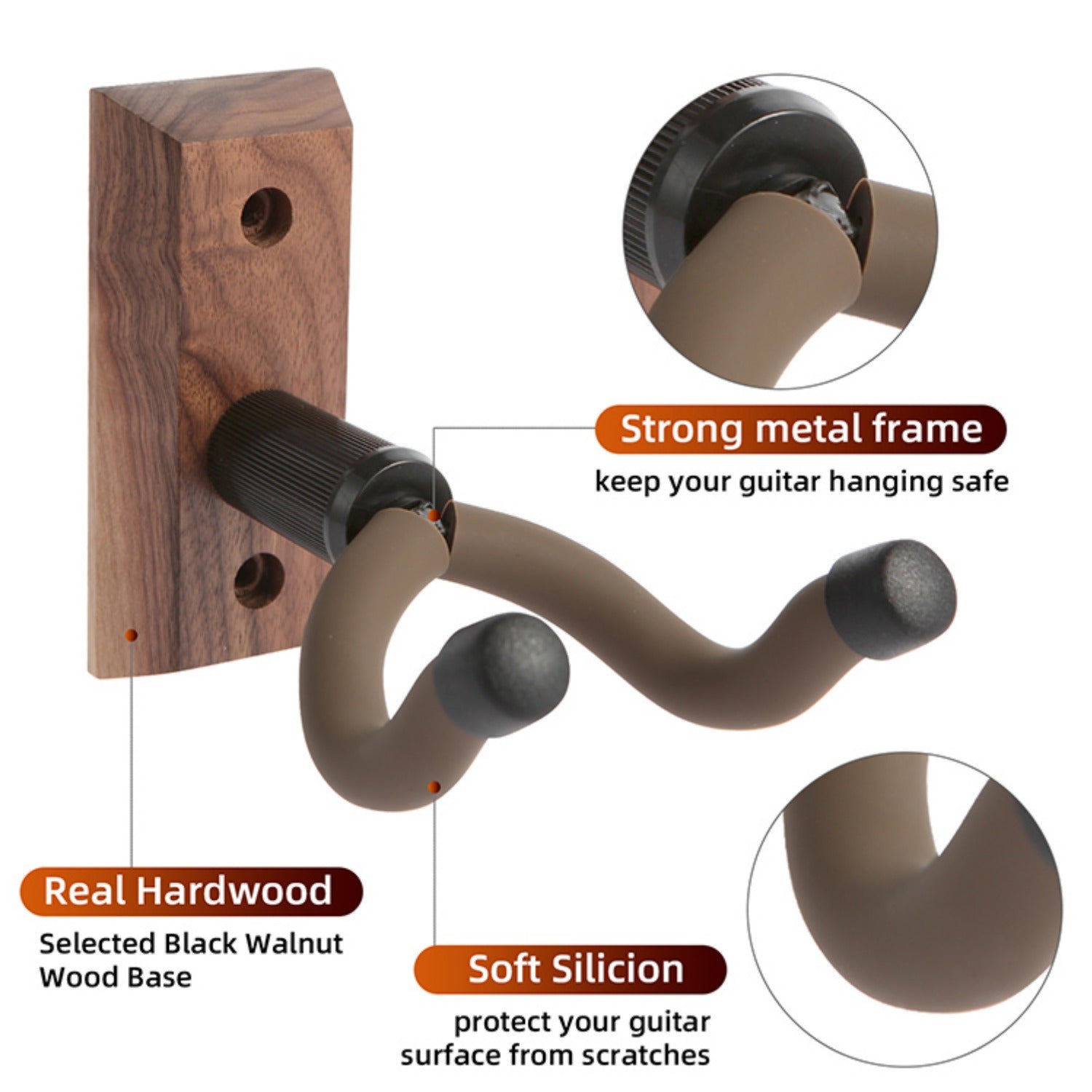 Wingo Guitar Hangers and Holders Black Wingo WH-09 Guitar Hanger
