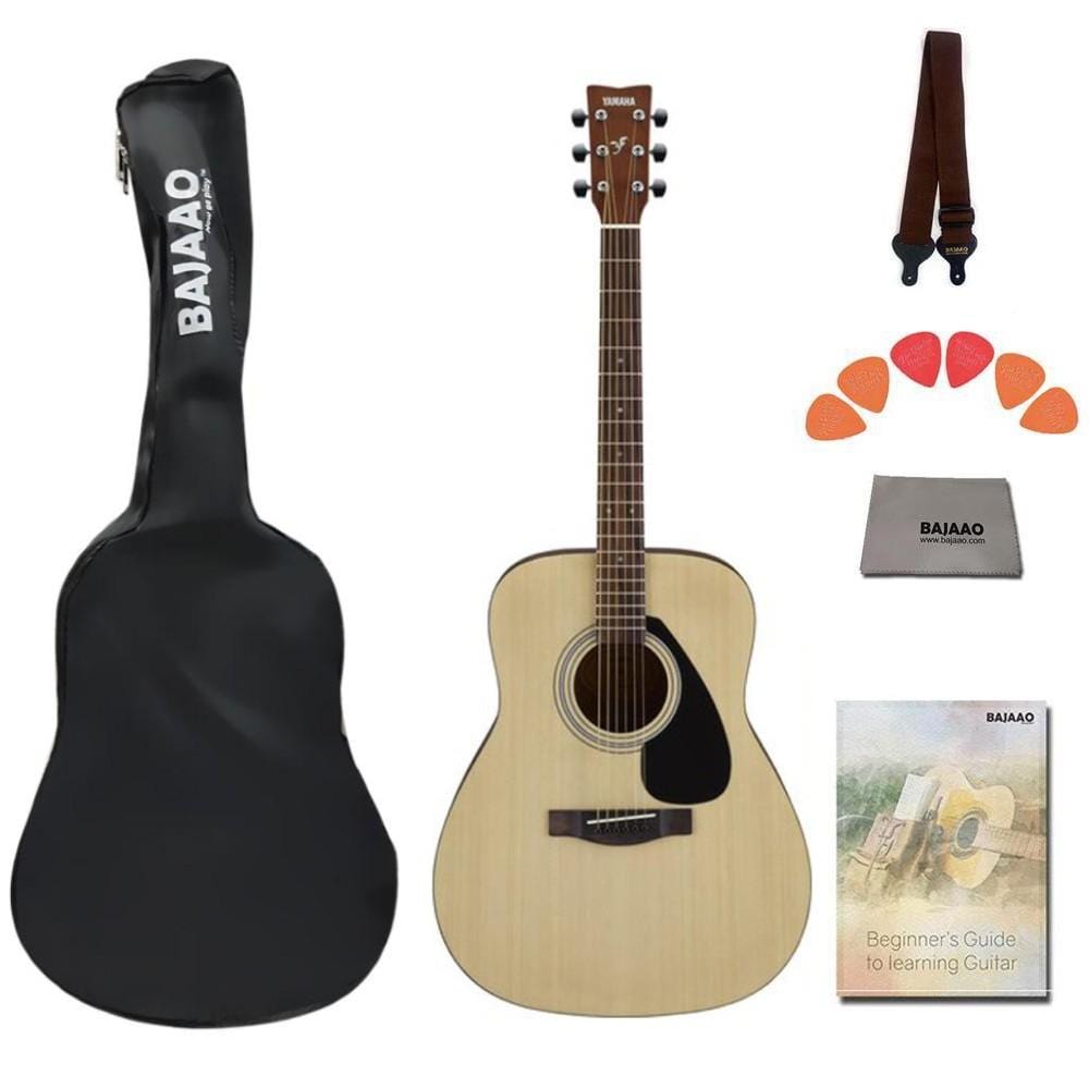 yamaha acoustic guitars bundle / natural yamaha f280 40 inch acoustic guitar with strap, polishing cloth, picks & e-book #type_bundle,color_natural