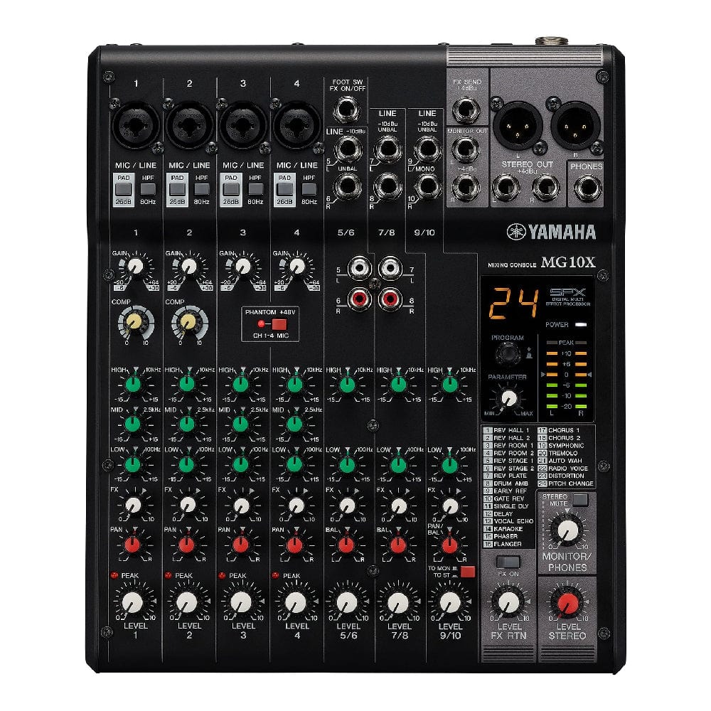 yamaha analog mixers yamaha mg10x cv 10-channel stereo mixer