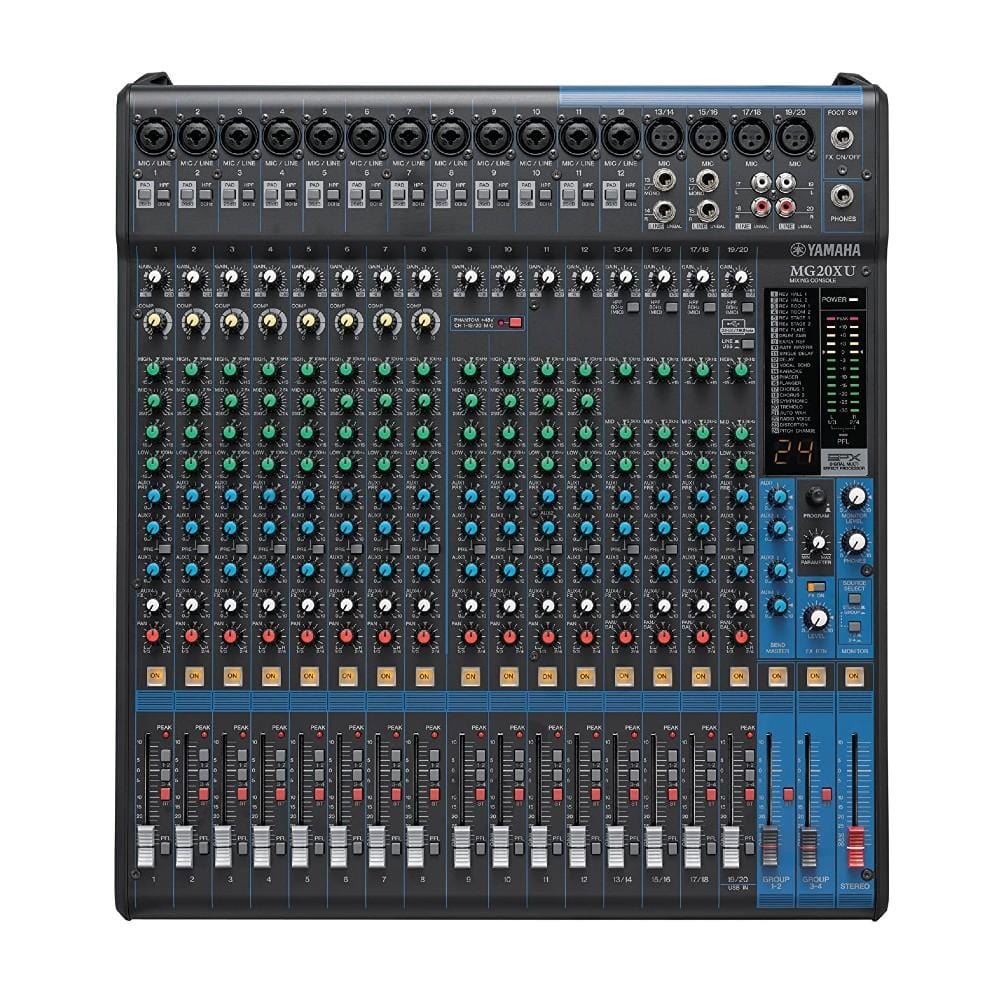 yamaha analog mixers yamaha mg20xu 20 channel mixer with usb & spx effects