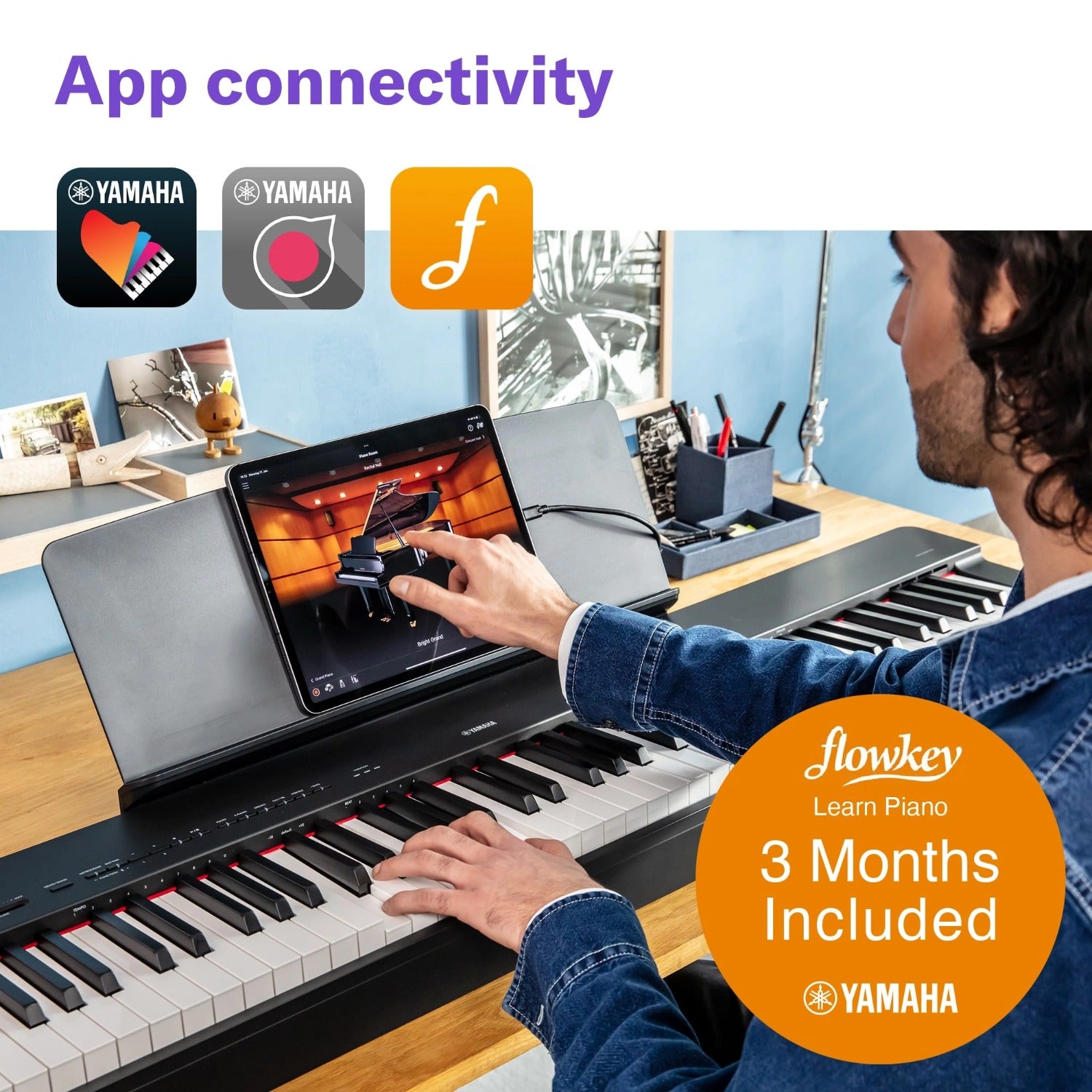 Yamaha Digital Pianos Yamaha P-225 88-Key Weighted Action Portable Digital Piano with Adaptor