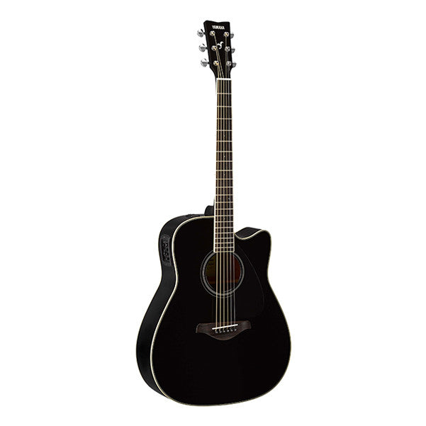 yamaha electro acoustic guitars yamaha fgx820c dreadnought cutaway electro acoustic guitar - black