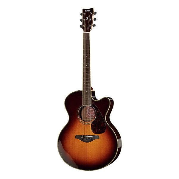 yamaha electro acoustic guitars yamaha fjx730scii cutaway electro acoustic guitar - brown sunburst