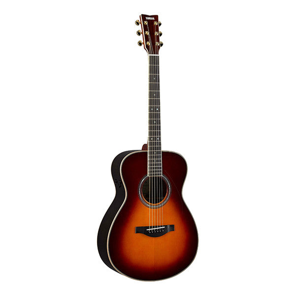 yamaha electro acoustic guitars yamaha transacoustic ls-ta dreadnought electro acoustic guitar - brown sunburst