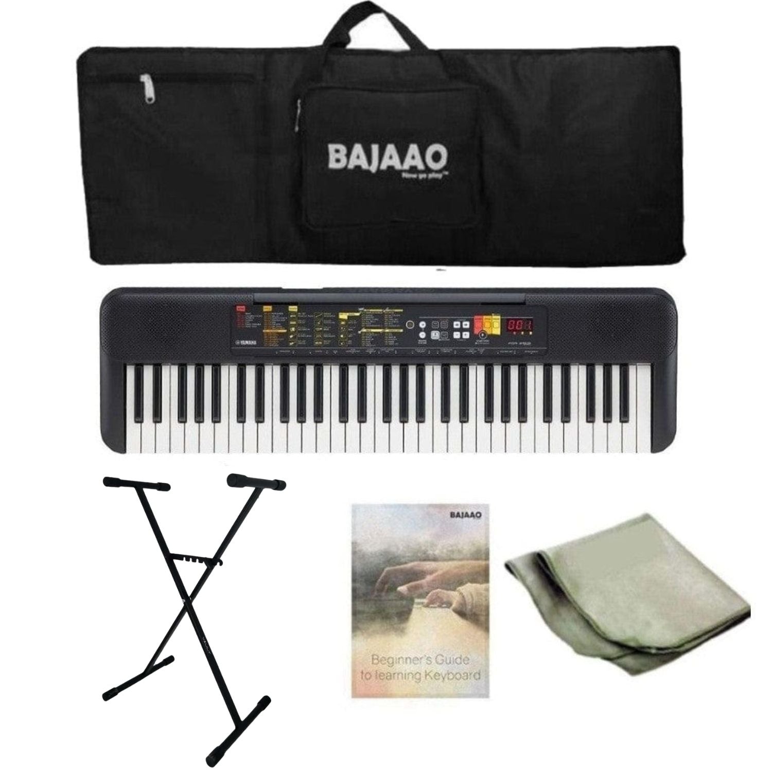 Yamaha Keyboard Bundles Standard / Gigbag, Stand & Cloth Yamaha PSR-F52 61 Keys Portable Keyboard Bundle