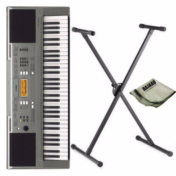 yamaha keyboard bundles yamaha psr-e353 61-key touch sensitive keyboard with stand and polishing cloth