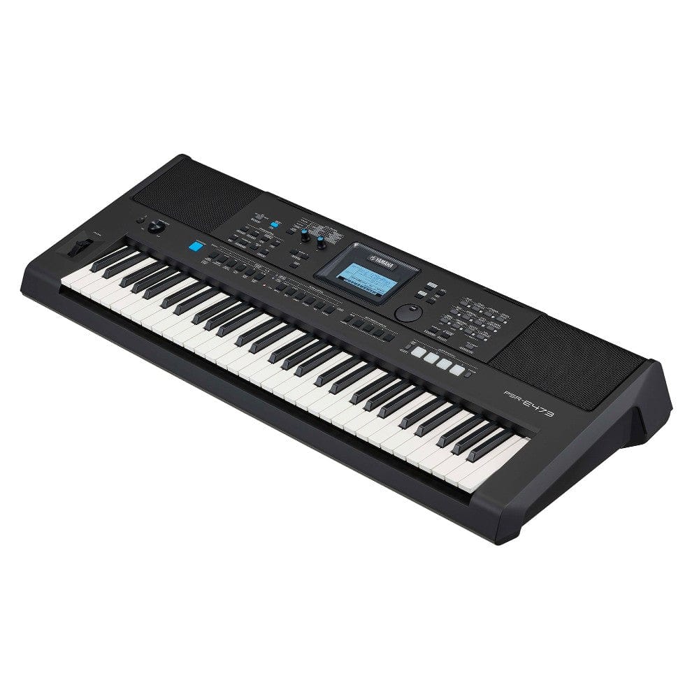 yamaha keyboard bundles yamaha psr-e473 61-key touch-sensitive portable keyboard with polishing cloth, dust cover, online lessons & ebook