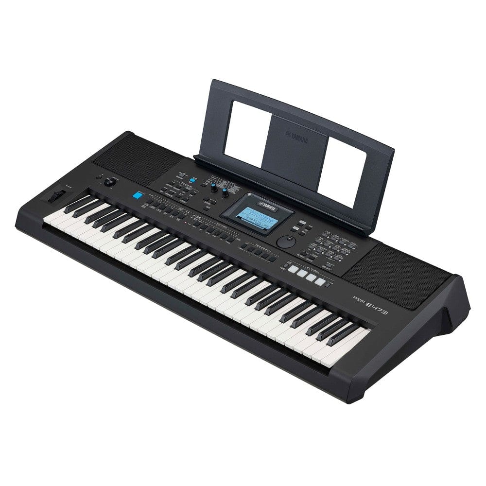 yamaha keyboard bundles yamaha psr-e473 61-key touch-sensitive portable keyboard with polishing cloth, dust cover, online lessons & ebook