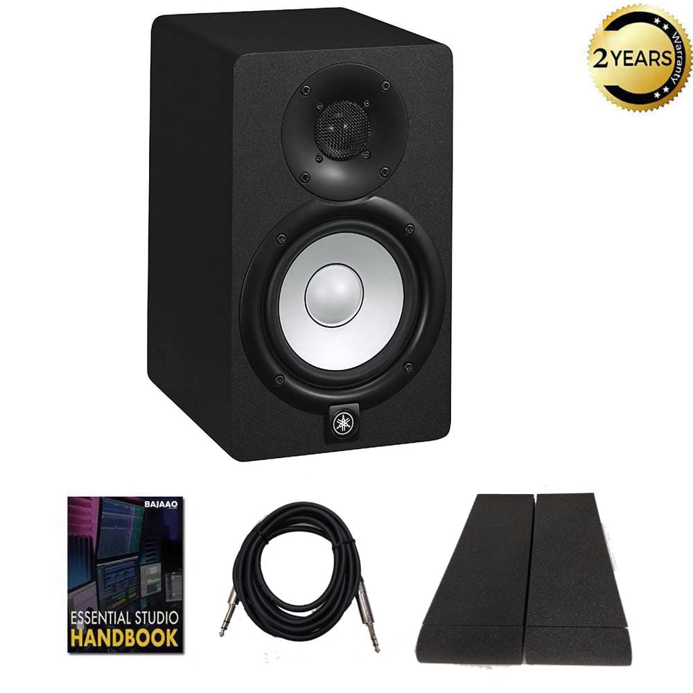 yamaha monitor speaker bundles yamaha hs5 studio monitor speaker with isolation pad, cable and ebook - single unit