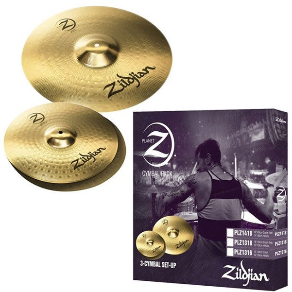 zildjian cymbal packs zildjian planet z 3 pack (14inch(35.56cm) & 18inch(45.72cm)) cymbals - plz1418 new